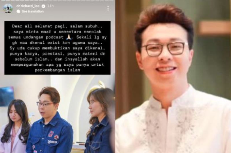 Dokter Richard Lee menolak untuk hadir di podcast yang membahas tentang mualafnya.