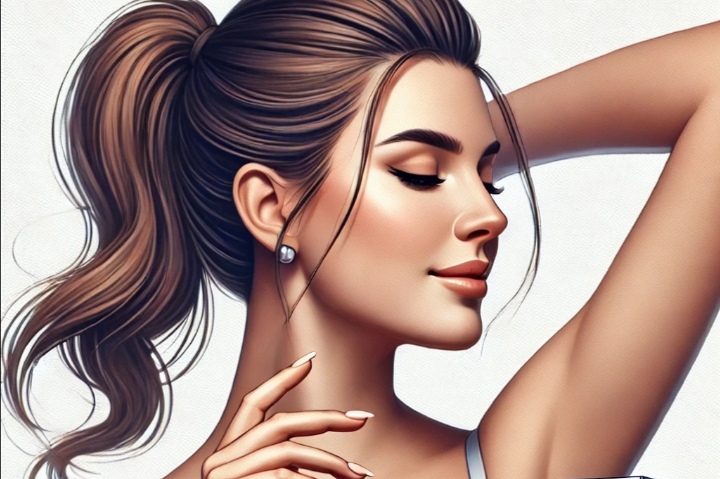 Ilustrasi mencium bau badan sendiri untuk menentukan aroma parfum yang cocok.