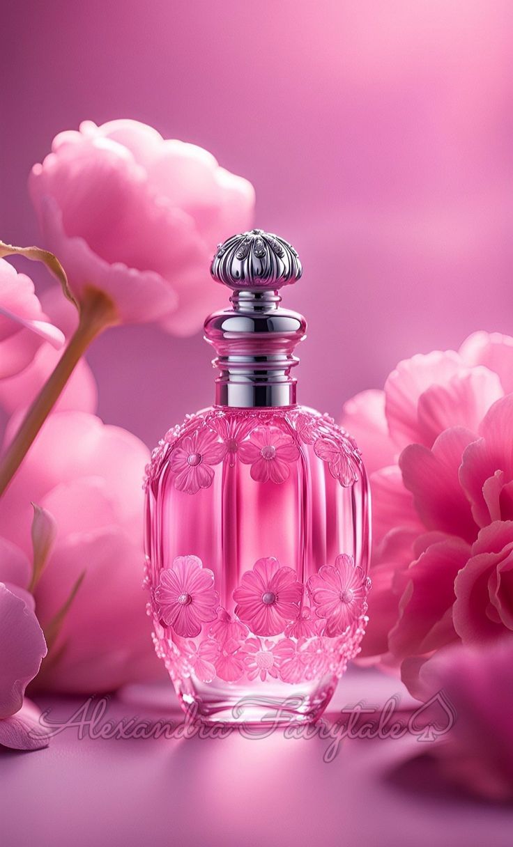 Parfum dengan kemasan botol pink