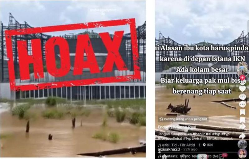 Istana IKN banjir viral di media sosial.