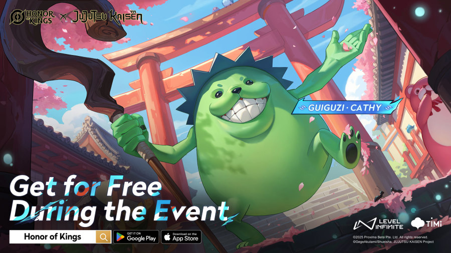 Detail Skin Gratis Guiguzi Sebagai Cathy Spesial Colab dengan Jujutsu Kaisen di game Honor Of Kings