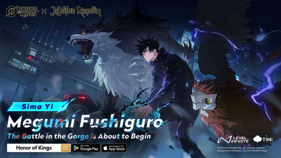 Detail Skin Sima Yi Megumi Fusiguro Jujutsu Kaisen di Game Honor Of Kings (HOK)