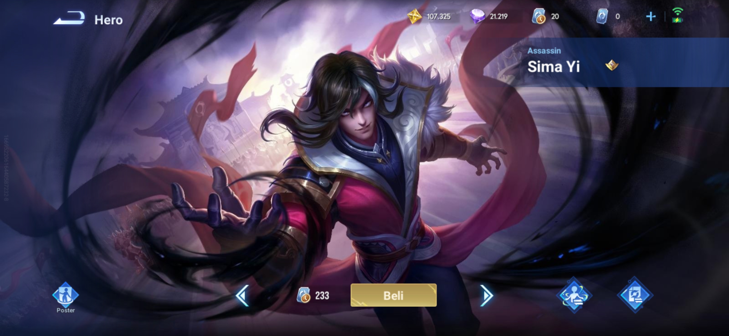 Pembahasan Lengkap Preset JUngling Populer Sima Yi Honor Of Kings