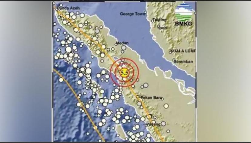 Pusat gempa di Tarutung, Tapanuli Utara