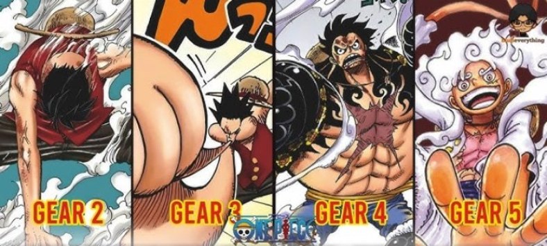 Teknik Gear Luffy berkembang seiring perjalanan cerita One Piece.