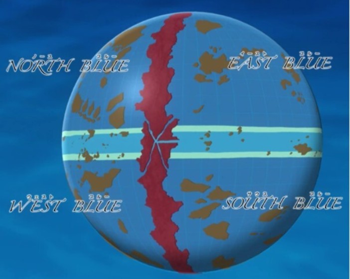Ukuran Planet Biru One Piece diperkirakan lebih besar dari Bumi.