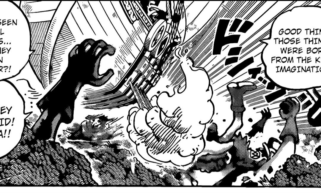 Gaban menebas Loki dalam baca manga One Piece 1145 RAW.