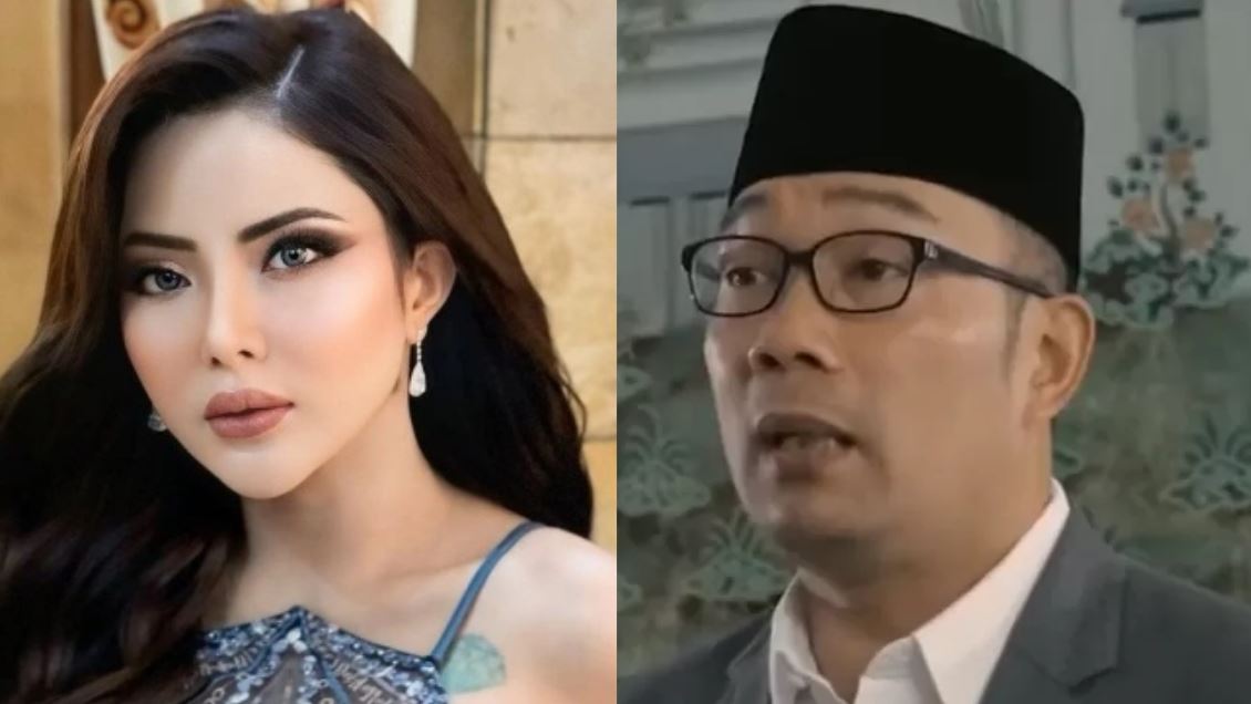 Ayu Aulia (kiri) bicara tentang Lisa Mariana, Ridwan Kamil (kanan).