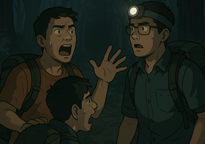Tiga youtuber pemburu konten cerita misteri di Gunung Lawu dilanda kepanikan.
