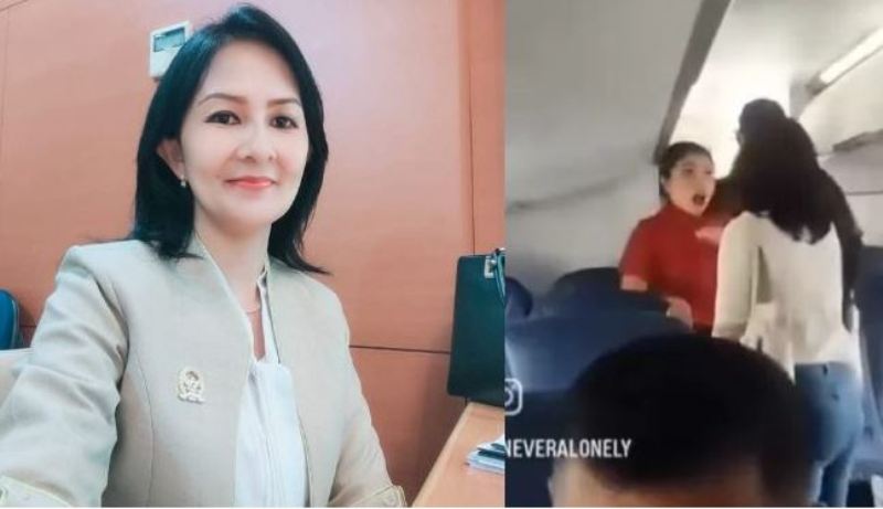 Megawati Zebua, anggota DPRD Sumut diduga cekik pramugari di pesawat.
