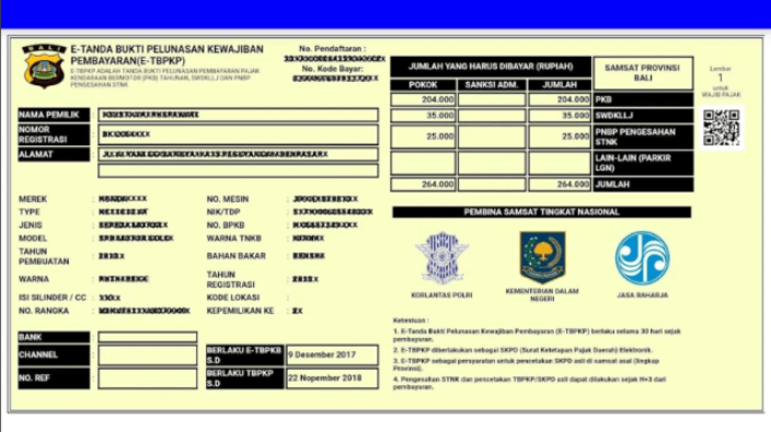 Cetak bukti bayar pajak kendaraan mudah berbasis digital.