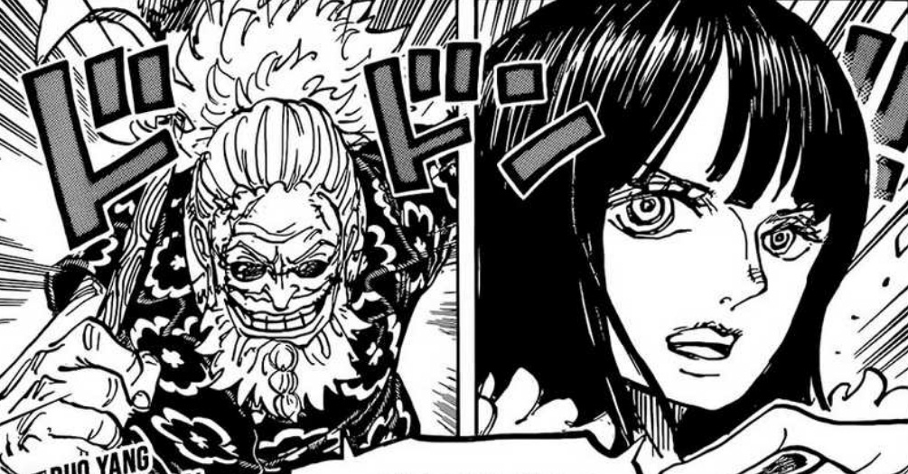 Robin siap melawan Holy Knights bersama Gaban di baca komik One Piece 1147.