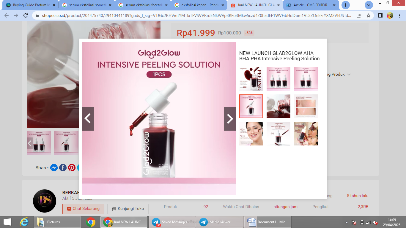 Rekomendasi serum eskfoliasi.