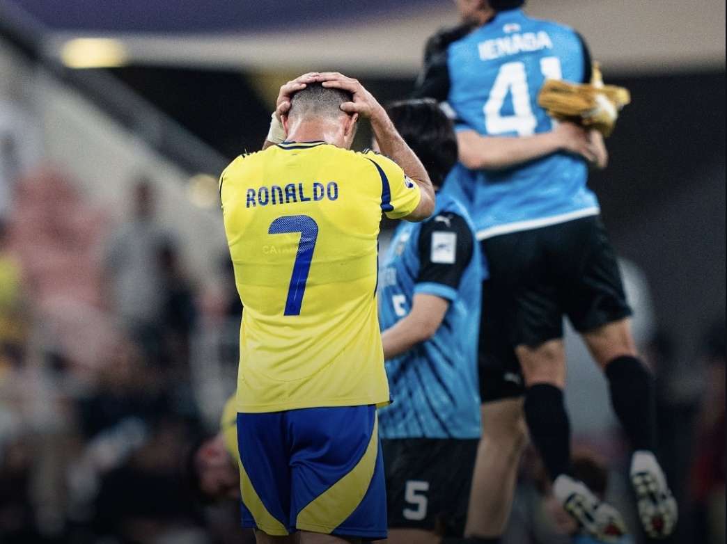 Ekspresi kekecewaan Ronaldo usai dikalahkan oleh Kawasaki Frontale 2-3 dalam laga semifinal Liga Champions Asia.