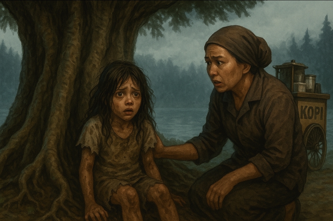 Anak kecil ditemukan di pohon beringin serelah 3 hari hilang di Telaga Sarangan, ini cerita misteri.