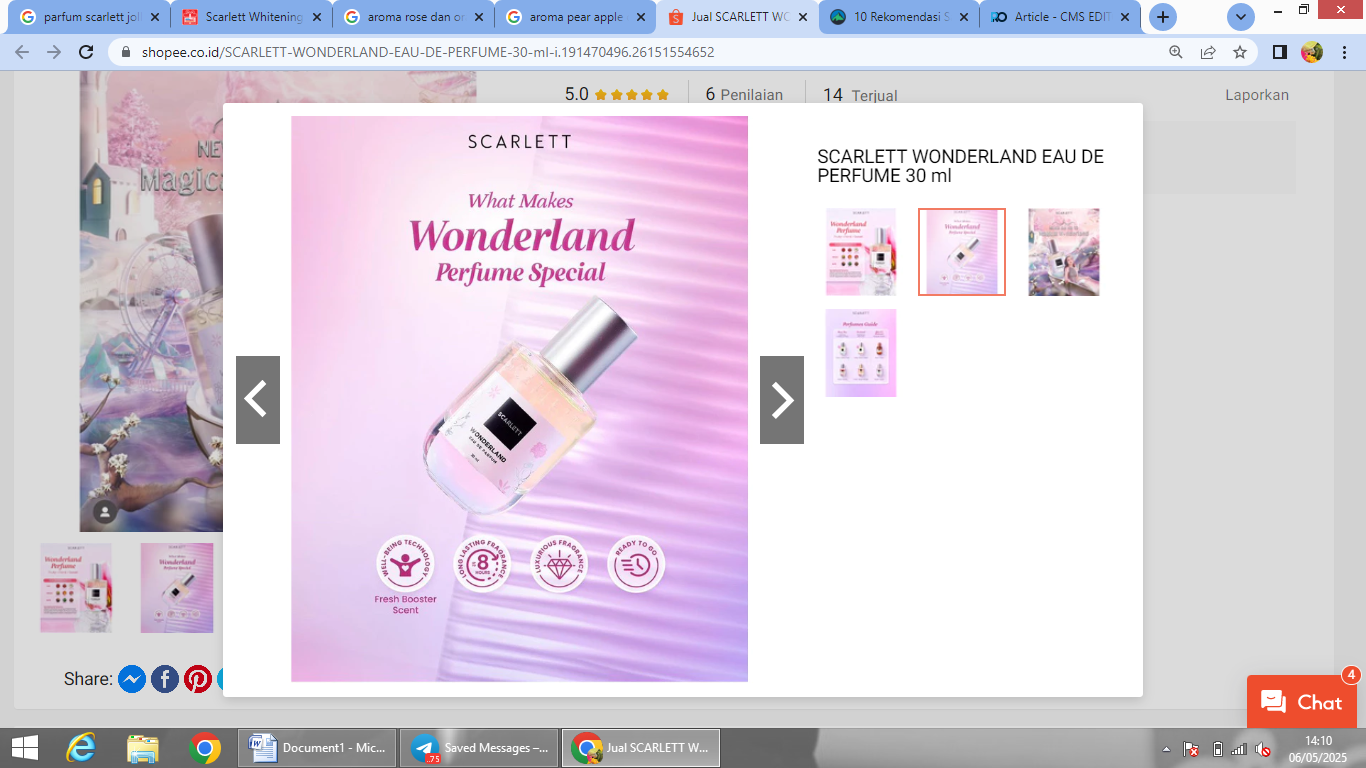 Rekomendasi parfum dengan aroma floral dari brand Scarlett.