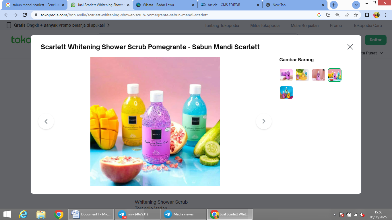 Buying guide sabun mandi dari brand lokal Scarlett.