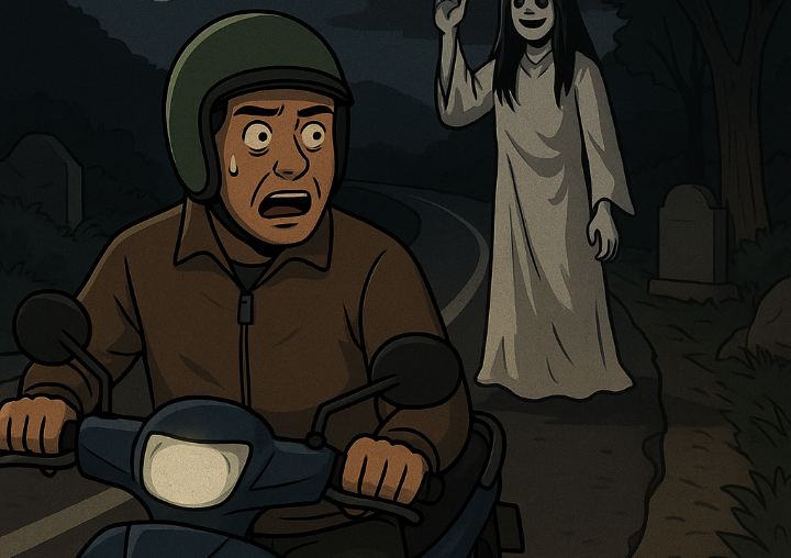 Ilustrasi cerita misteri di kawasan kaki Gunung Lawu.