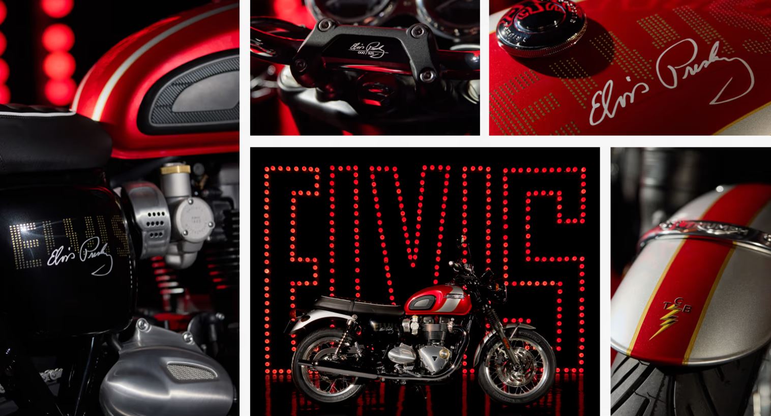 Triumph Bonneville T120 Elvis Presley Edition: Motor klasik yang menyalurkan semangat Rock and Roll dalam setiap detailnya.