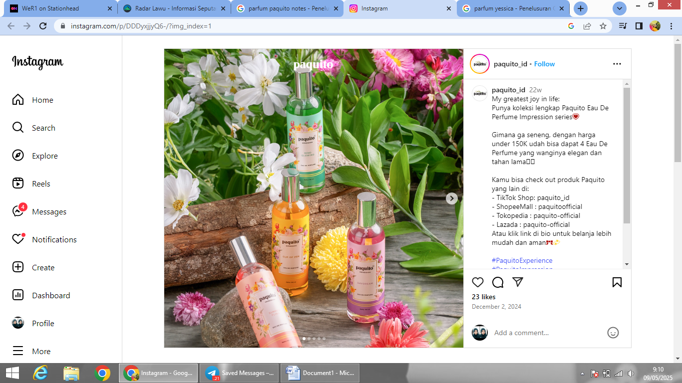 Rekomendasi parfum dari brand Paquito.