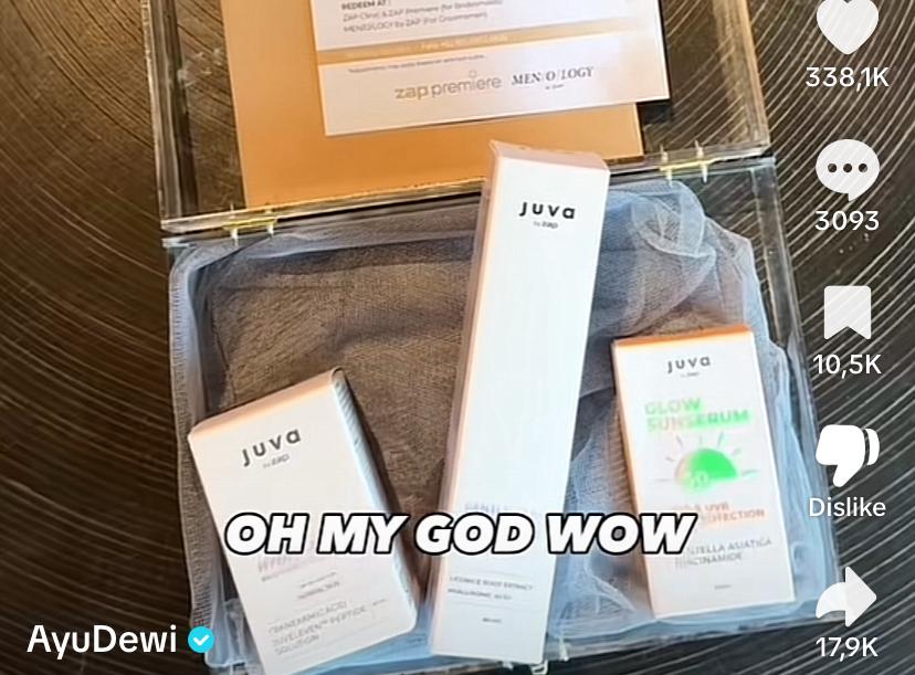Juva Zap premiere salah satu isian hampers pernikahan Luna Maya dan Maxime Bouttier untuk bridesmaid