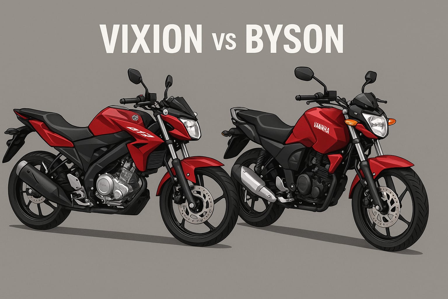 Ilustrasi perbandingan motor Yamaha Vixion dan Byson.