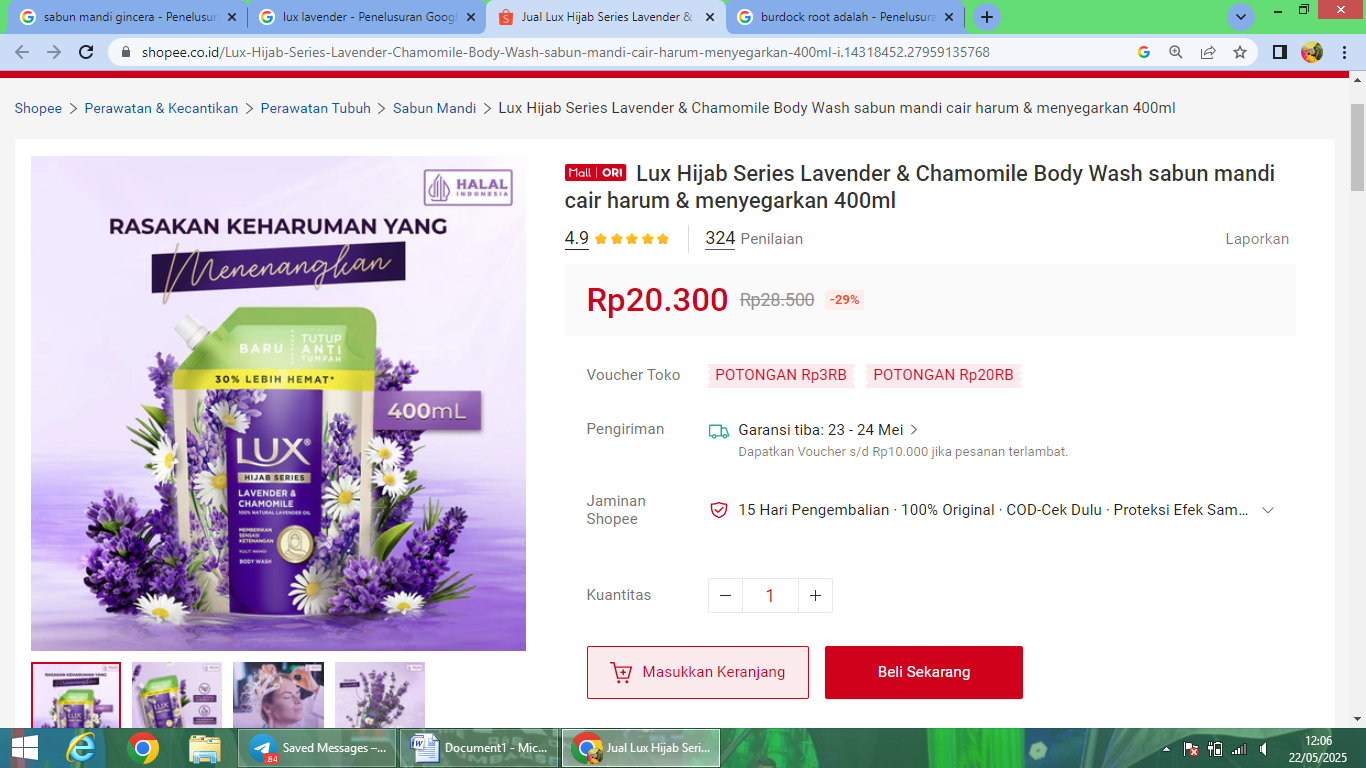 Rekomendasi sabun mandi aroma lavender.