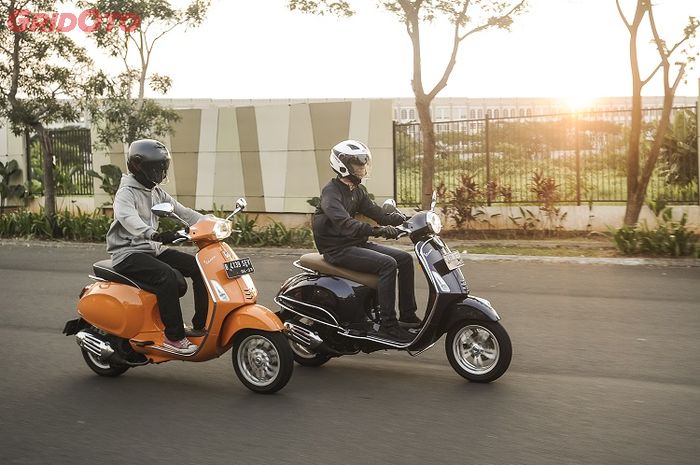 Ilustrasi berkendara dengan Vespa matic.