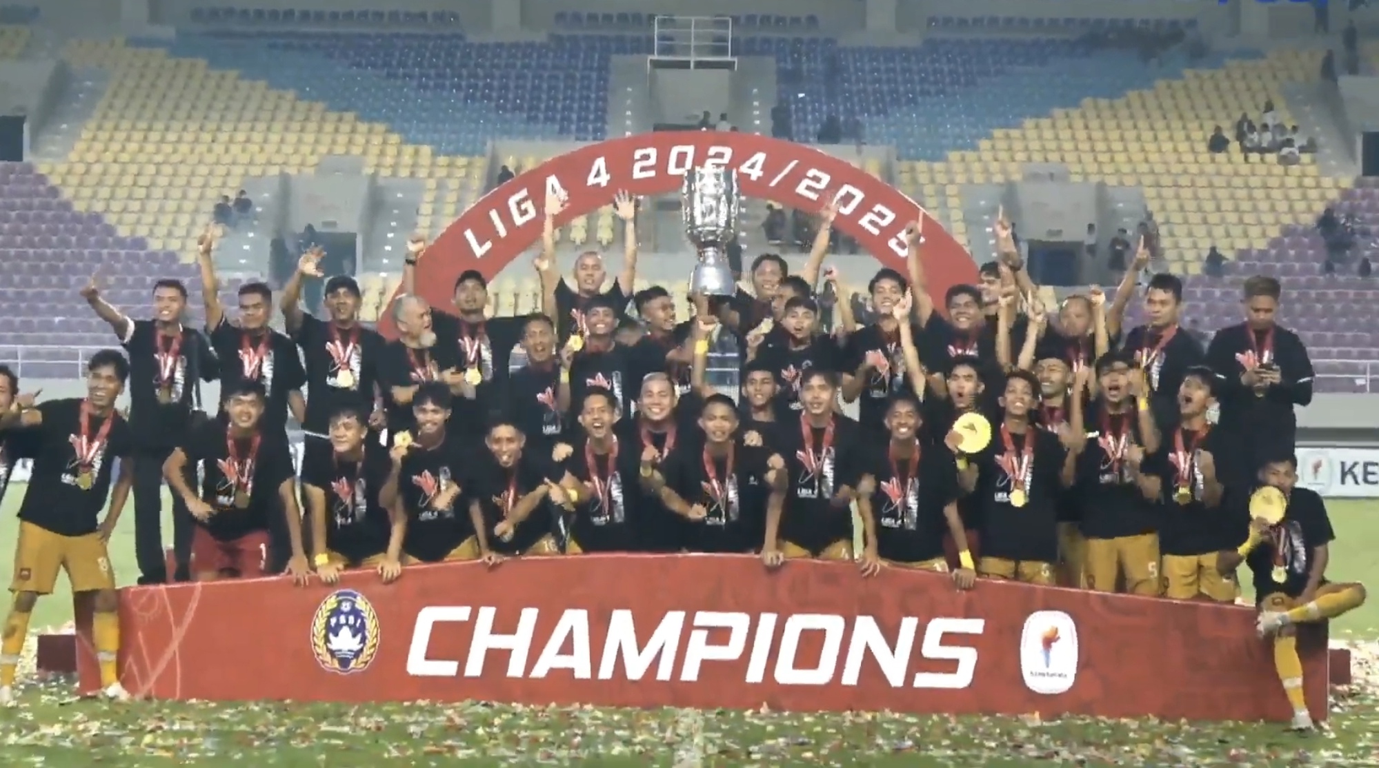 Tri Brata Rafflesia menjadi juara Liga 4 Nasional 24/25 usai menakhlukkan Persika Karanganyar 3-2.
