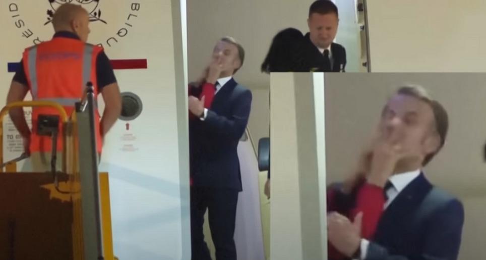 Presiden Macron ditoyor istri di pesawat, Rusia pun ikut nyinyir dengan sindiran &lsquo;tangan Kremlin&rsquo; yang bikin heboh dunia maya.