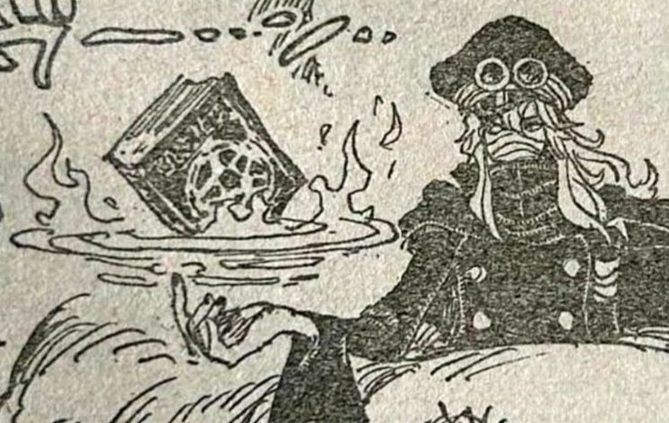 Imu mengeluarkan buku Grimoire di baca komik One Piece 1150 RAW.