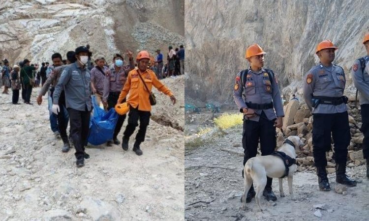 400 personel gabungan dikerahkan ke lokasi longsor Gunung Kuda Cirebon untuk mencari 8 korban yang masih tertimbun.