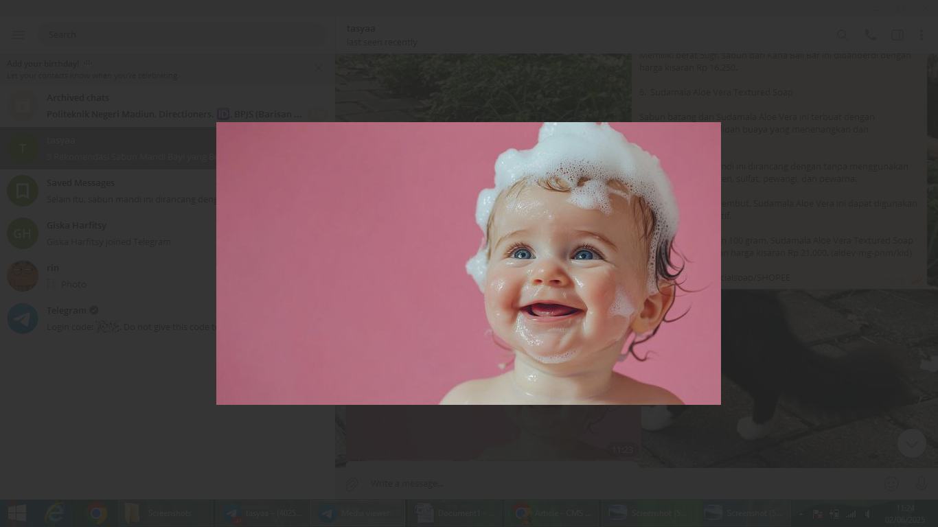 Rekomendasi sabun mandi bayi tanpa kandungan parfum