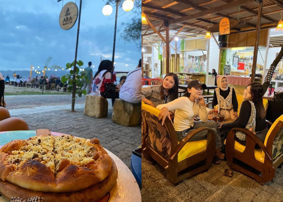 Kedai Pizza di Pantai Pancer Door, Pacitan.