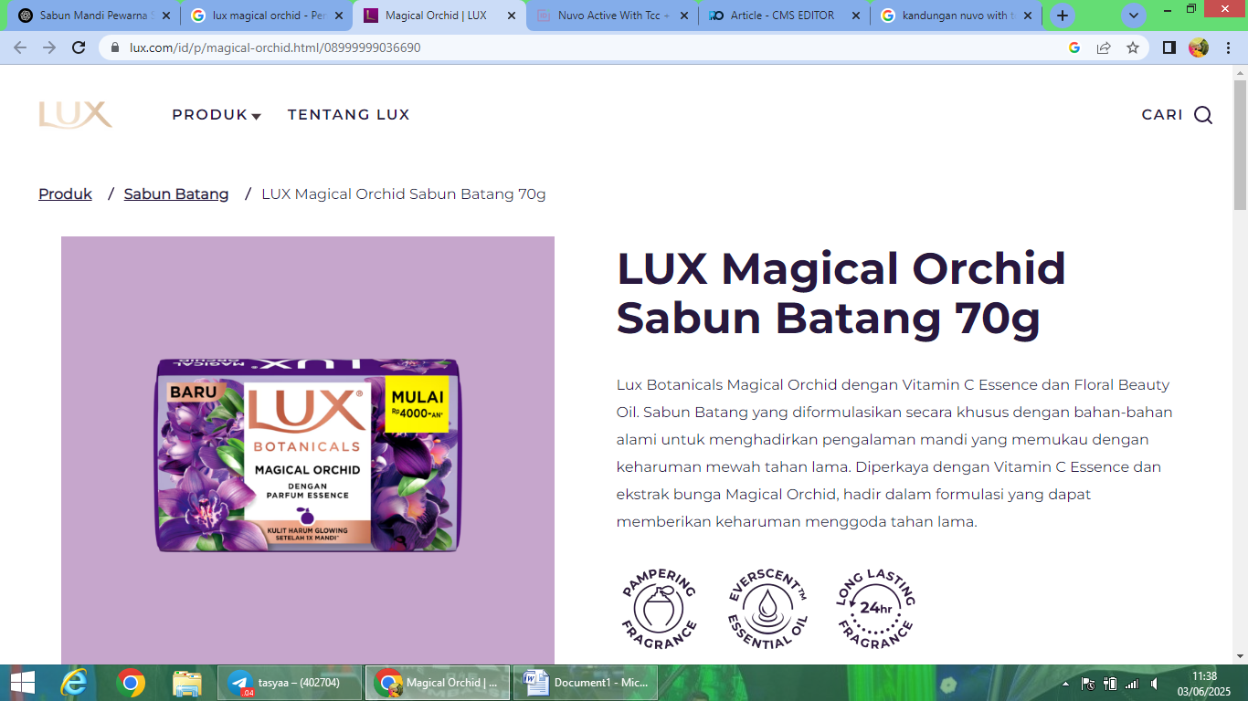 Sabun mandi dengan kandungan Zat Aditif Kimia.