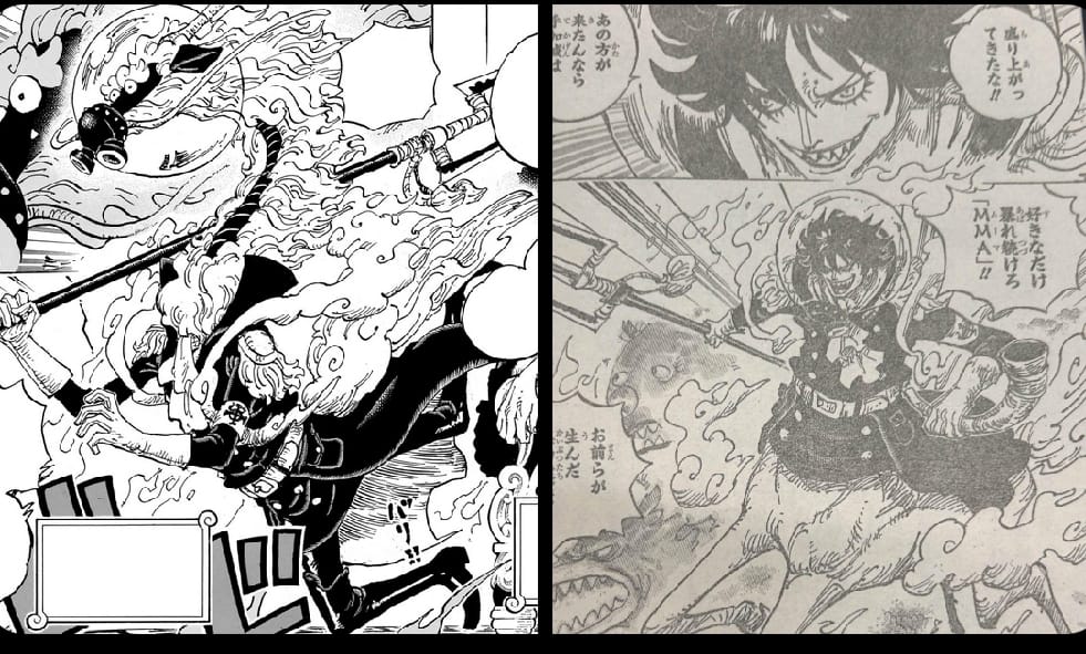 Penampilan dua hybrid berbeda Killingham di baca komik One Piece 1151 RAW.