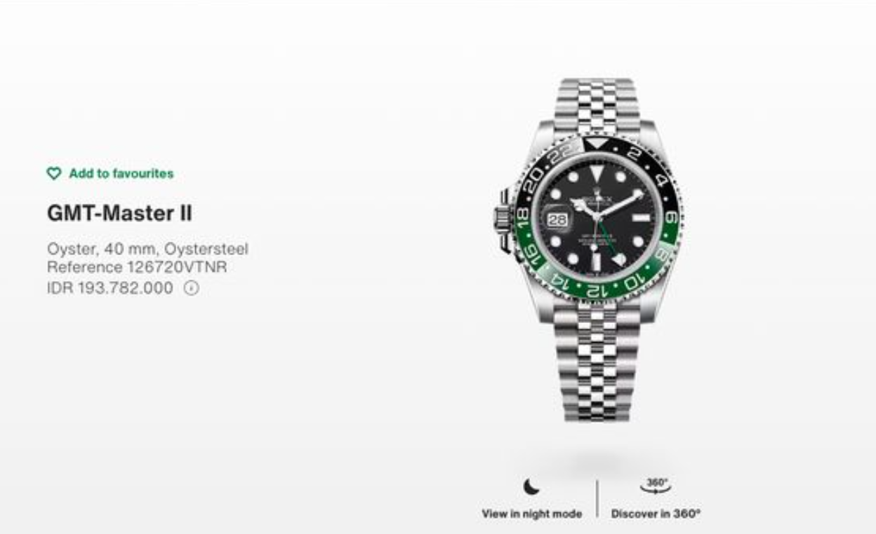 Rolex GMT Master II dilengkapi material Oystersteel tahan karat, pelat hitam elegan, gelang Jubilee, dan bezel hijau-hitam stylish.