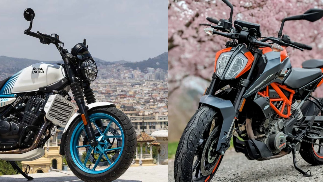Perbandingan top speed: KTM 390 Duke (167 km/jam) vs Guerrilla 450 (160&ndash;170 km/jam), keduanya siap dikendarai maksimal.