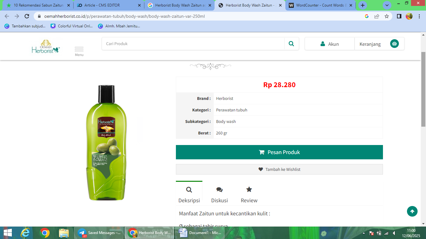 Rekomendasi sabun mandi dengan kandungan minyak zaitun.