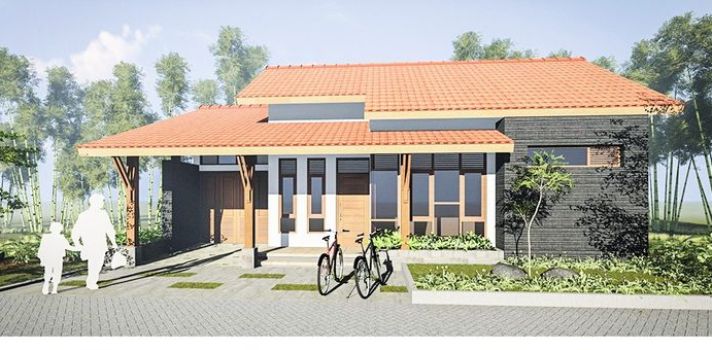 Ilustrasi model rumah beriklim tropis.