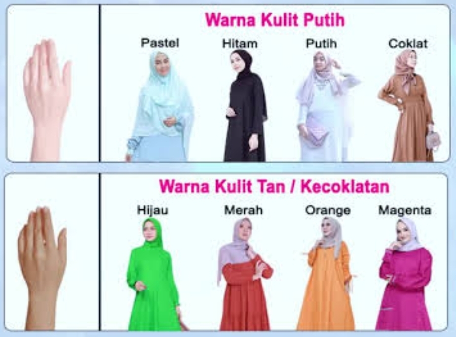 Warna baju sesuai warna kulit.