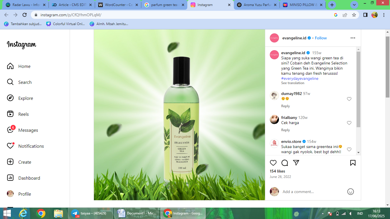 Rekomendasi parfum dengan aroma seperti tumbuhan.