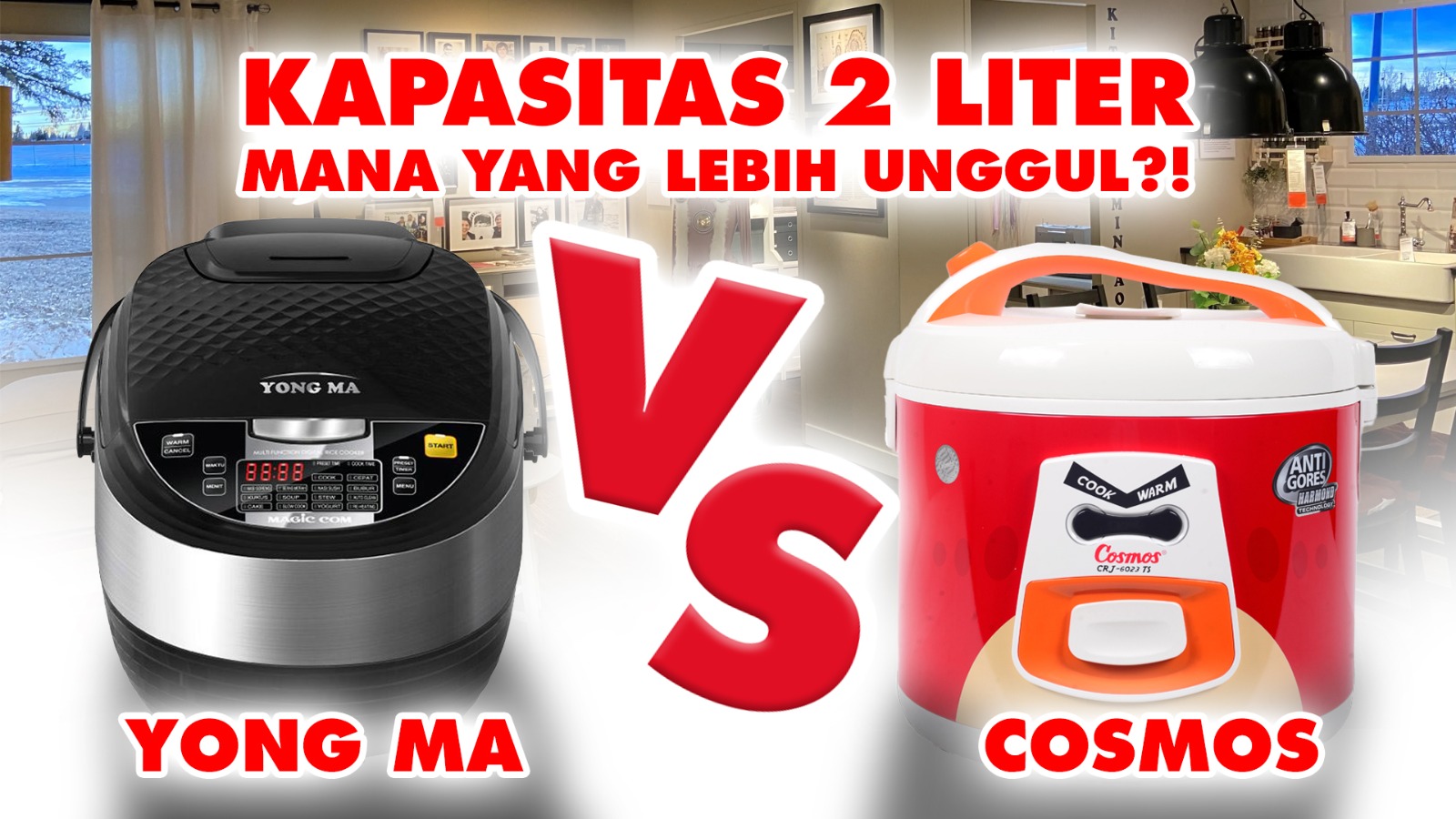 Ilustrasi perbandingan rice cooker Yong Ma dan Cosmos.