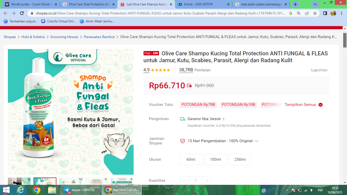 Rekomendasi sabun mandi untuk kucing.