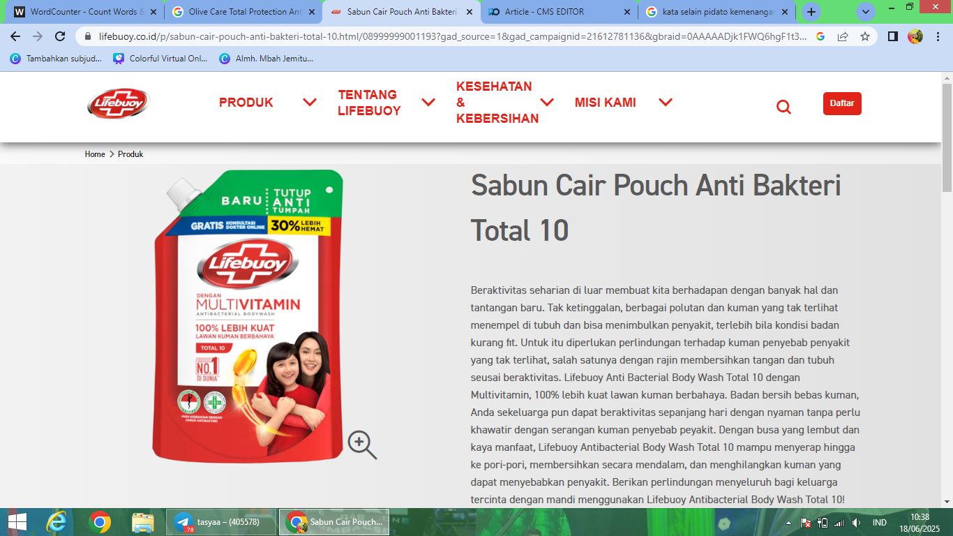 Rekomendasi sabun mandi antiseptik.