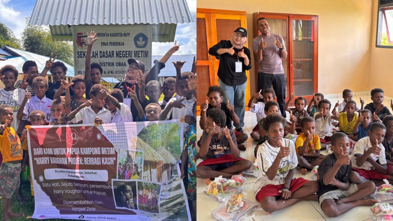 Fanbase Harqeel Zone berbagi donasi untuk Kampung Metim, Papua Selatan.