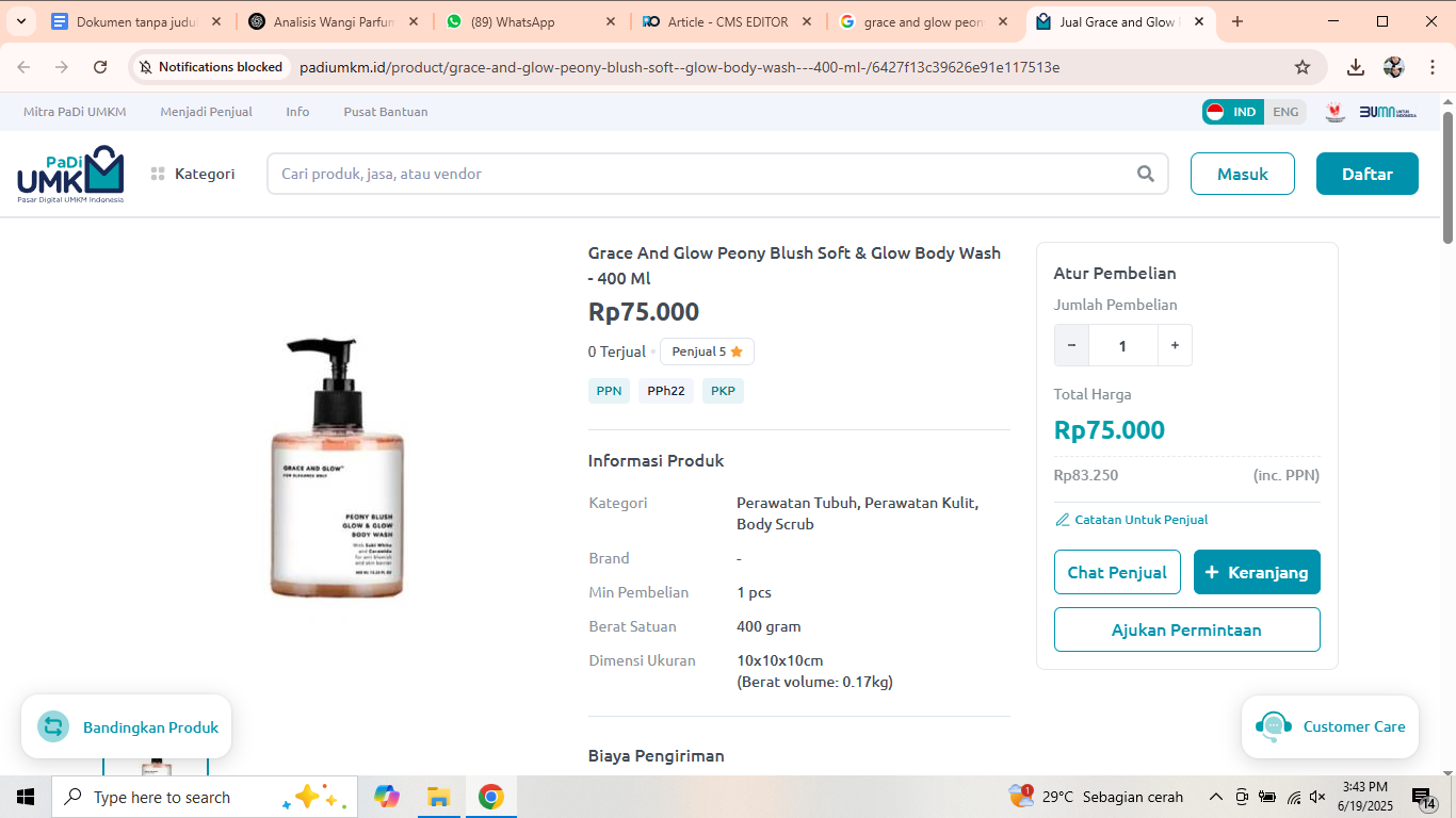 Rekomendasi sabun mandi dengan ekstrak bunga peony.