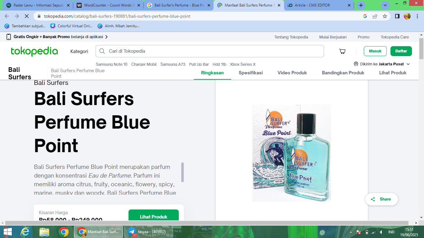 Rekomendasi parfum dengan aroma aquatic untuk pria.