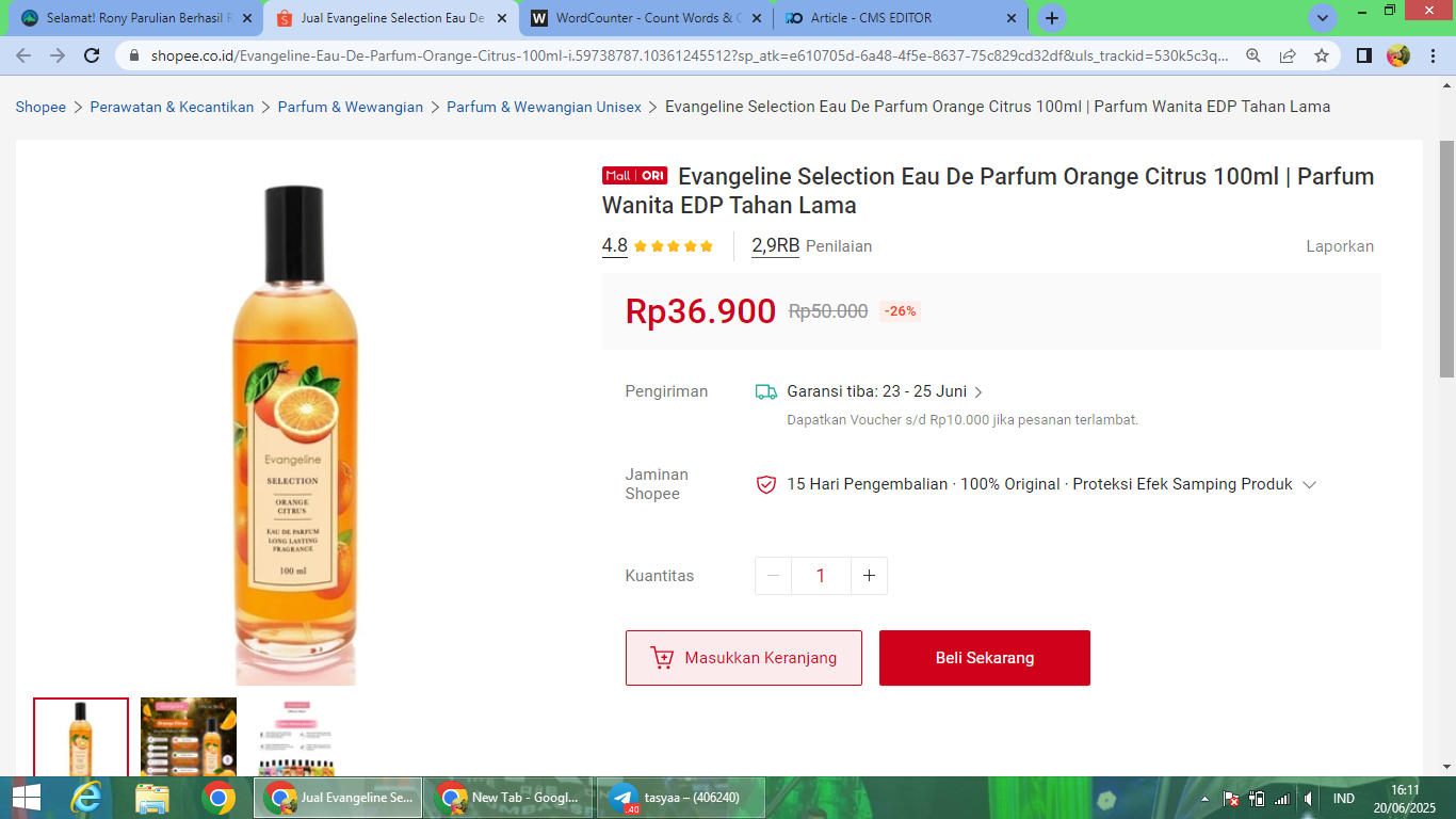 Rekomendasi parfum aroma citrus yang cocok untuk cewek.