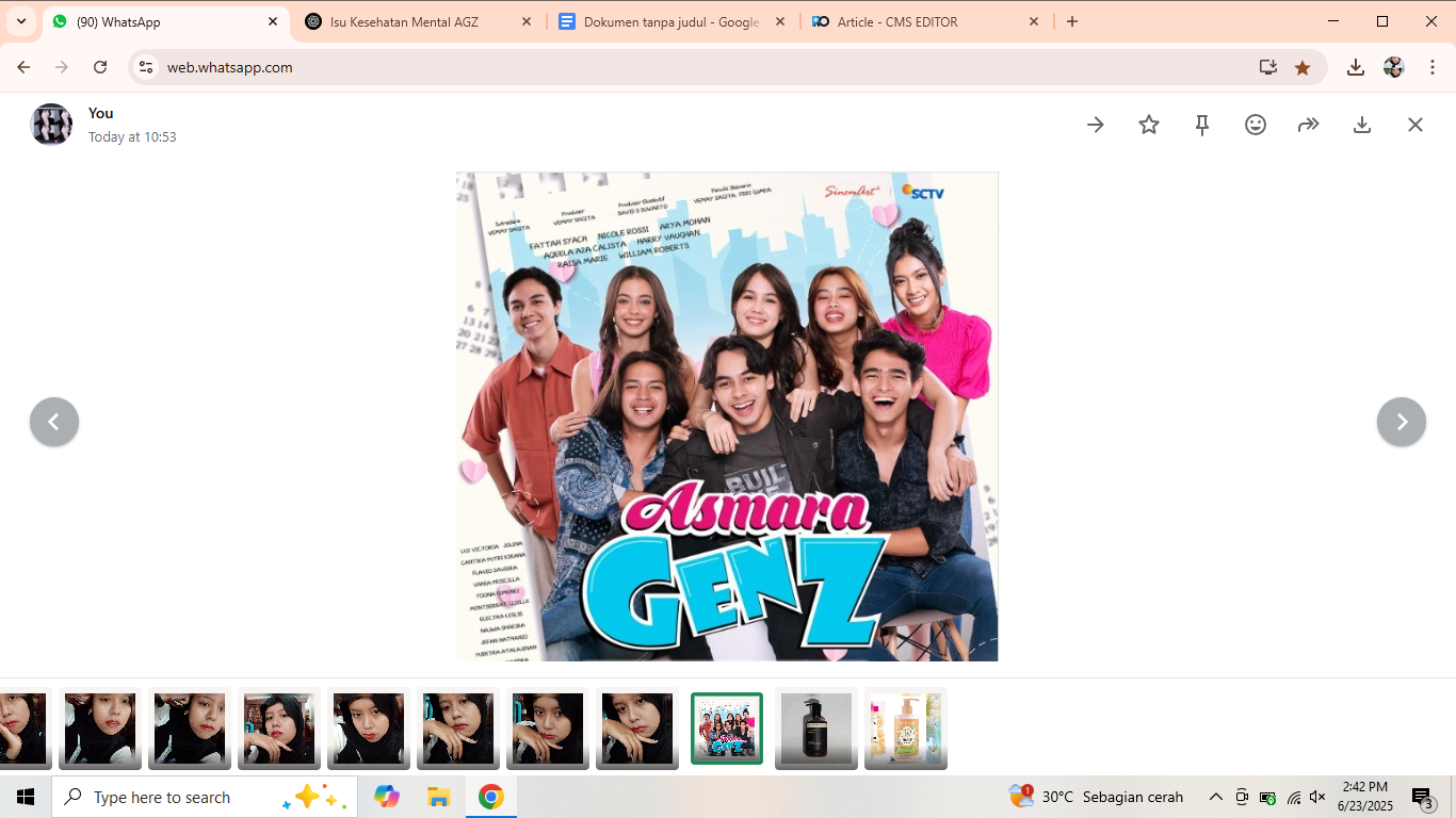 Sinetron Asmara Gen Z yang angkat gangguan kesehatan mental pada remaja.